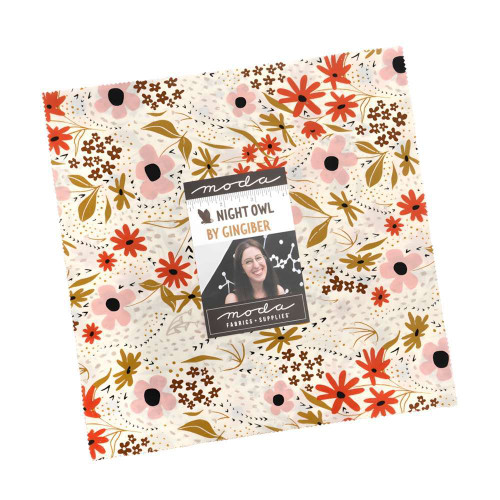 Moda Night Owl 10" Stacker Fabric by Gingiber