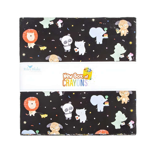 Riley Blake Designs New Box of Crayons 10" Stacker Fabric by Crayola