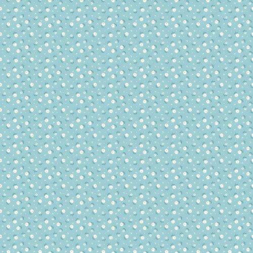 Poppie Cotton Grannys Sewing Room Daisy May Blue Fabric by Sheri McCulley GS25911