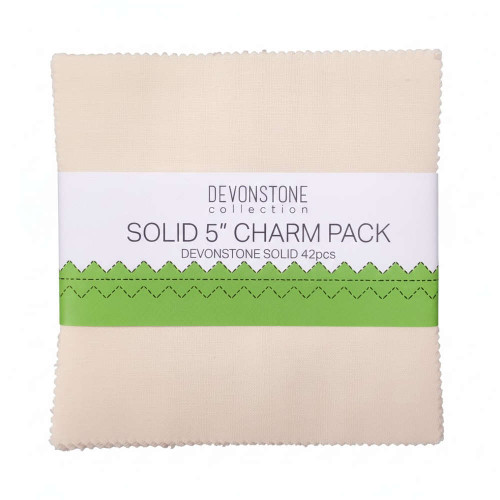 Devonstone Solid Cream 5 Inch Charm Squares 20pcs DVPC003.5
