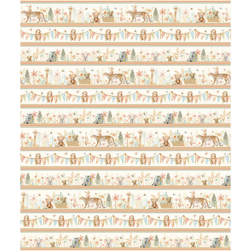 P&B Textiles Mini Menagerie Jungle Stripe Fabric by Audrey Jeanne Roberts MMEN06116MU