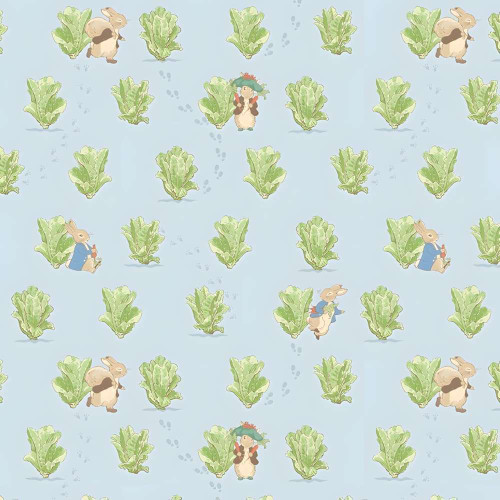 Riley Blake Designs Peter Rabbit & Benjamin Bunny Lettuce Patch Blue Fabric CD17253-BLUE