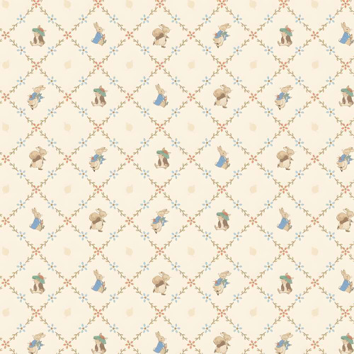 Riley Blake Designs Peter Rabbit & Benjamin Bunny Lattice Cream Fabric CD17254-CREAM