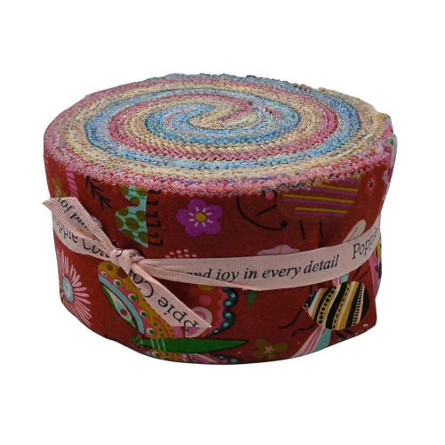 Poppie Cotton Hey Love Bug 2.5 Inch Fabric Strips by McKenzie Elston 42pcs