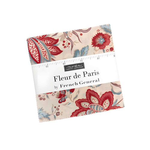 Moda Fleur de Paris Charm Pack 5" Squares Fabric by French General