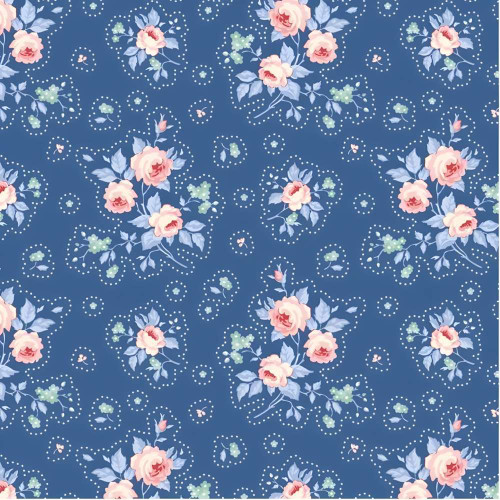 Tilda Something Blue First Kiss Denim Fabric 100679