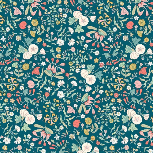 Liberty of London Everlasting Collection Wildflower Field Teal Fabric L01667518A