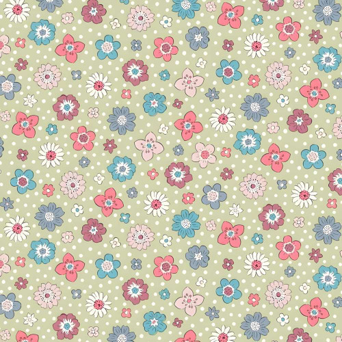 Liberty of London Meadow Flowers Floral Keepsakes D (Cool Pastel) Fabric L01667527D
