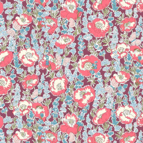 Liberty of London Meadow Flowers Poppy Breeze D (Pink) Fabric L01667528D