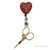 Bling Clip and Reel Red Heart Retractable Scissor, ID, Key Holder