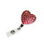 Bling Clip and Reel Red Heart Retractable Scissor, ID, Key Holder