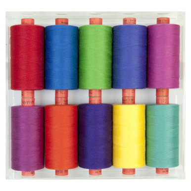 Rasant Poly Core Cotton Thread - BRIGHTS 10 Colour Set (Vivid Tones ...