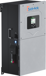 Sol-Ark 15K-2P hybrid solar inverter with battery storage for residential whole-home backup and solar energy systems.