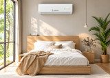Liniotech 12000 BTU solar mini split heat pump featuring R32 refrigerant and inverter technology for efficient heating and cooling.