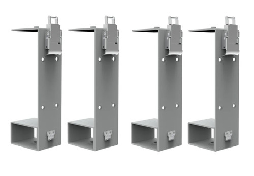 Pytes V5 battery with V-brackets installed on each corner for stable floor mounting setup