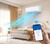 Wall-mounted Liniotech solar powered mini split air conditioner installed in a modern bedroom for comfortable ductless cooling.