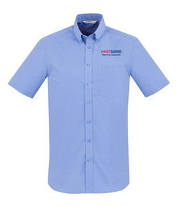 FASTSIGNS Men’s London Short Sleeve Shirts - Mid Blue FASTSIGNS Men’s London Short Sleeve Shirts - Mid Blue