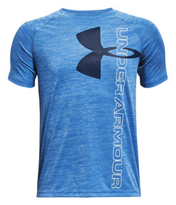 UA Boys' Tech™ Split Logo Hybrid Short Sleeve Tee UA Boys' Tech™ Split Logo Hybrid Short Sleeve Tee