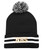 Newmarket High School Black and White Striped Pom Toque - White on gold
