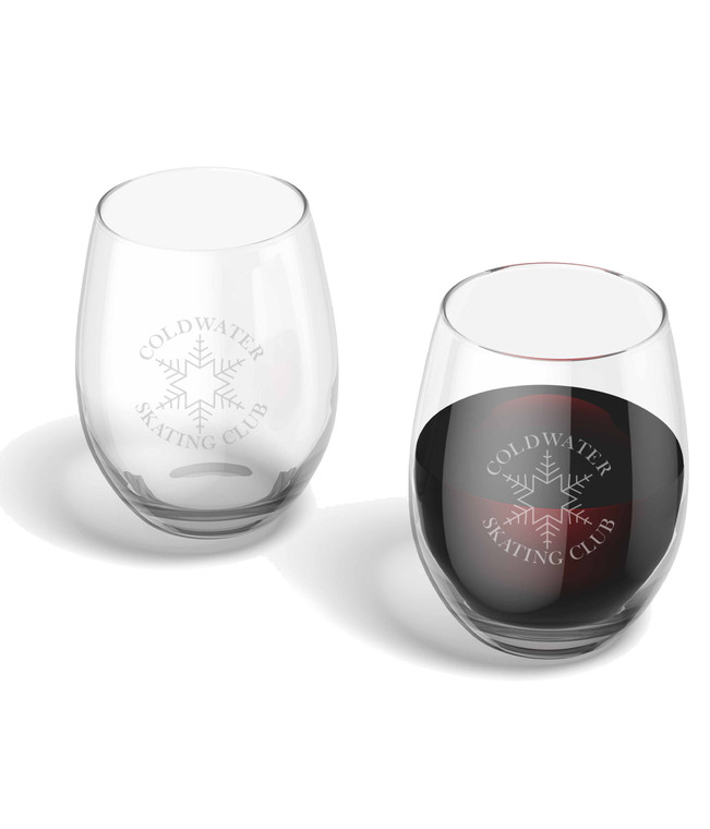 Coldwater Skating Club Stemless Wine Glass - Pair