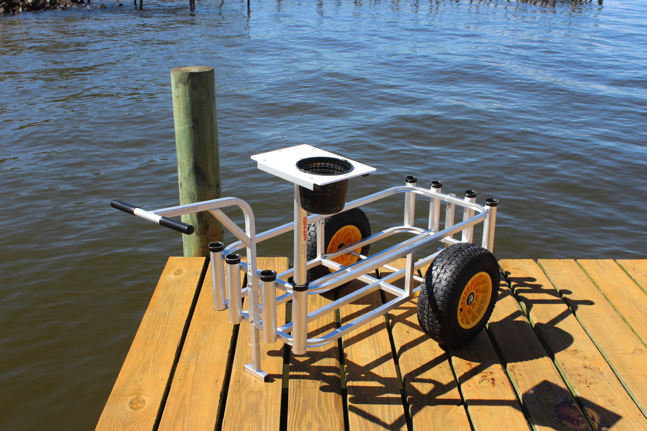 Fish-N-Mate Pier Cart with Cutting Board and Bait Basket