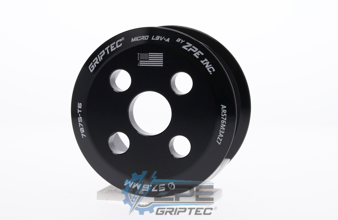 57.6mm 7 Rib ZPE GripTec® 2pc Audi 4 Bolt L3V-A Black Supercharger
