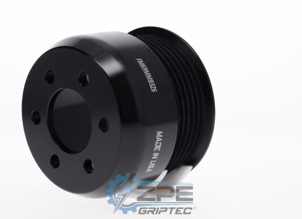 69mm 6 Rib ZPE GripTec® 2pc FMS Ford-Roush TVS L3 Black Pulley