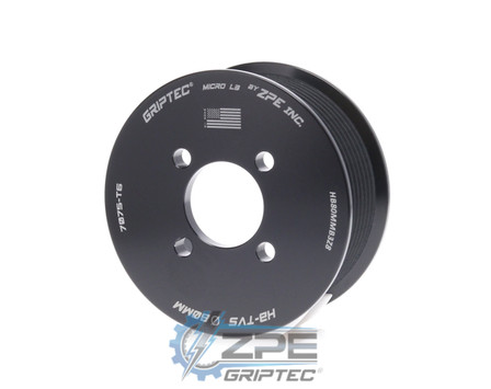 80mm 8 Rib ZPE GripTec® 2pc Magnuson Heartbeat TVS L3 Black Pulley Only