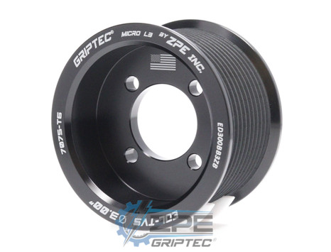 3.00" 11 Rib ZPE GripTec® 2pc Edelbrock TVS L3 Black Supercharger Pulley Only ED300BB3ZB product image
