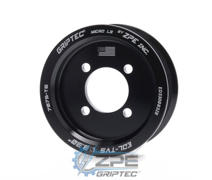 3.30" 8 Rib ZPE GripTec® 2pc Edelbrock TVS L3 Black Pulley Only