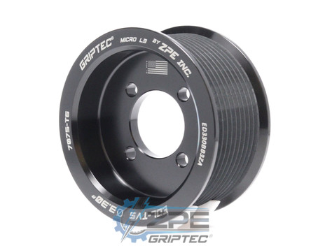 3.30" 10 Rib ZPE GripTec® 2pc Edelbrock TVS L3 Black Supercharger Pulley Only ED330BB3ZA product image