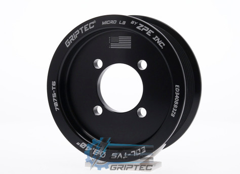 3.40" 8 Rib ZPE GripTec® 2pc Edelbrock TVS L3 Black Supercharger Pulley Only ED340BB3Z8 product image