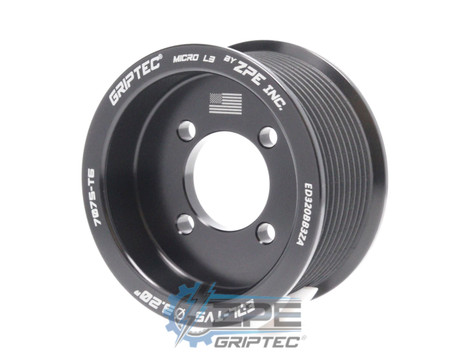 3.20" 10 Rib ZPE GripTec® 2pc Edelbrock TVS L3 Black Supercharger Pulley Only ED320BB3ZA product image
