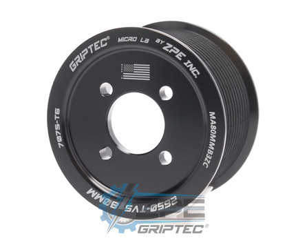 80mm 12 Rib ZPE GripTec® 2pc Magnuson LSA/LT4 2650 TVS L3 Black Supercharger Pulley Only MA80MMB3ZC product image