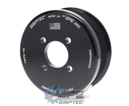 85mm 6 Rib ZPE GripTec® 2pc Magnuson Heartbeat TVS L3 Black Supercharger Pulley Only HB85MMB3Z6 product image
