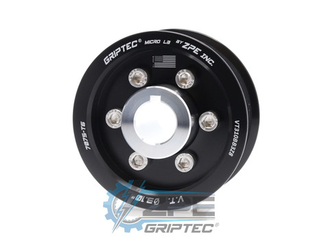 3.10" 8 Rib ZPE GripTec® 2pc Vortech YSi/JT/V3 L3 Black Supercharger Pulley & Hub Kit VT310BB3K8 product image