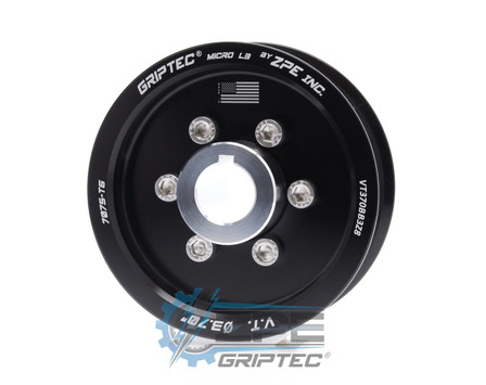 3.70" 8 Rib ZPE GripTec® 2pc Vortech YSi/JT/V3 L3 Black Supercharger Pulley & Hub Kit VT370BB3K8 product image