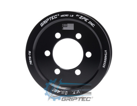 3.48" 6 Rib ZPE GripTec® 2pc Vortech YSi/JT/V3 L3 Black Supercharger Pulley Only VT348BB3Z6 product image