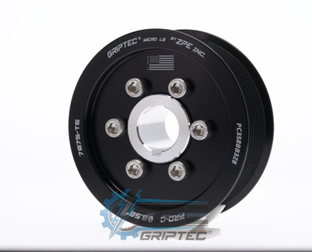 3.58" 8 Rib ZPE GripTec® 2pc ProCharger Standard L3 Black Supercharger Pulley & Hub Kit PC358BB3K8 product image