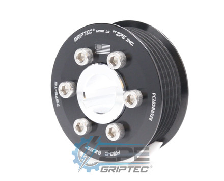 2.85" 6 Rib ZPE GripTec® 2pc ProCharger Standard L3 Black Supercharger Pulley & Hub Kit PC285BB3K6 product image