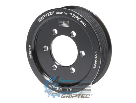 3.47" 6 Rib ZPE GripTec® 2pc Vortech YSi/JT/V3 L3 Black Supercharger Pulley Only VT347BB3Z6 product image