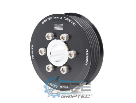 3.55" 6 Rib ZPE GripTec® 2pc ProCharger Standard L3 Black Supercharger Pulley & Hub Kit PC355BB3K6 product image
