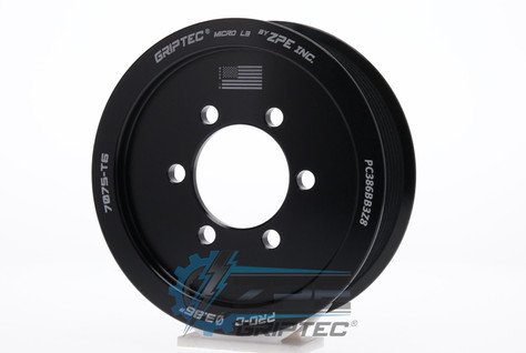 3.86" 8 Rib ZPE GripTec® 2pc ProCharger Standard L3 Black Supercharger Pulley Only PC386BB3Z8 product image