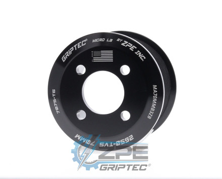 70mm 11 Rib (+1.5/-1.5) ZPE GripTec® 2pc Magnuson LSA/LT4 2650 TVS L3 Black Supercharger Pulley Only MA70MMB3ZB product image