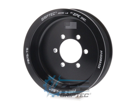 4.50" 8 Rib ZPE GripTec® 2pc ProCharger Offset L3 Black Supercharger Pulley Only PF450BB3Z8 product image