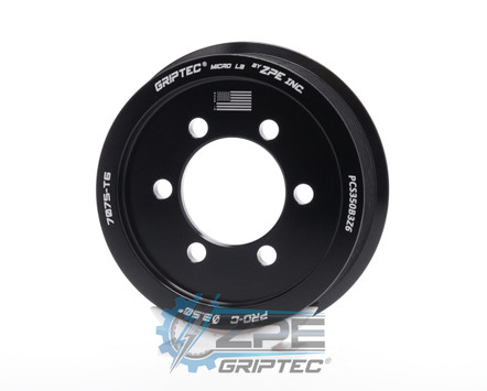 3.50" 2pc 6 Rib ZPE GripTec® 2pc ProCharger Single Shoulder L3 Black Supercharger Pulley Only PCS350B3Z6 product image