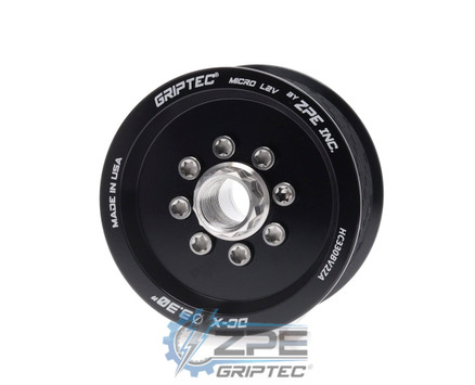 3.30" 10 Rib ZPE GripTec® 2pc Hellcat L2V Black Supercharger Pulley & Hub Kit HC330BV2KA product image