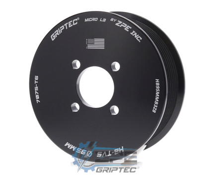 95mm 8 Rib ZPE GripTec® 2pc Magnuson Heartbeat TVS L3 Black Pulley Only
