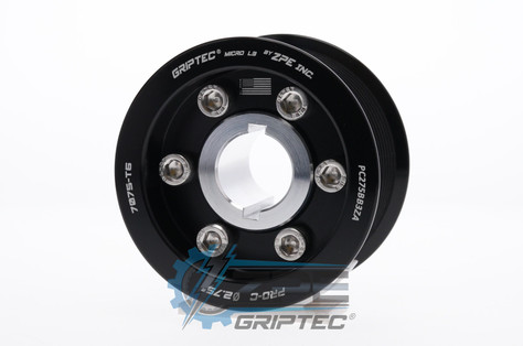 2.75" 10 Rib ZPE GripTec® 2pc ProCharger Standard L3 Black Supercharger Pulley & Hub Kit PC275BB3KA product image