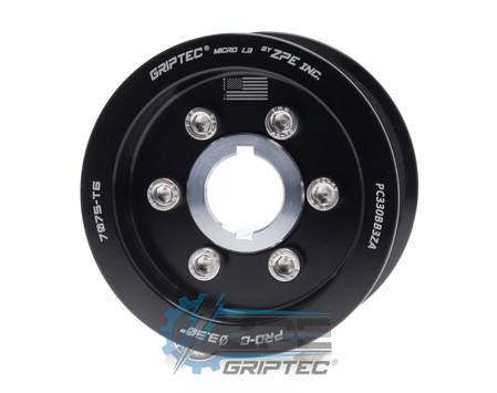 3.30" 10 Rib ZPE GripTec® 2pc ProCharger Standard L3 Black Supercharger Pulley & Hub Kit PC330BB3KA product image